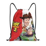 Toy Story Drawstring Backpack Sports Gym Sackpack Water Resistant String Bag for Women Men
